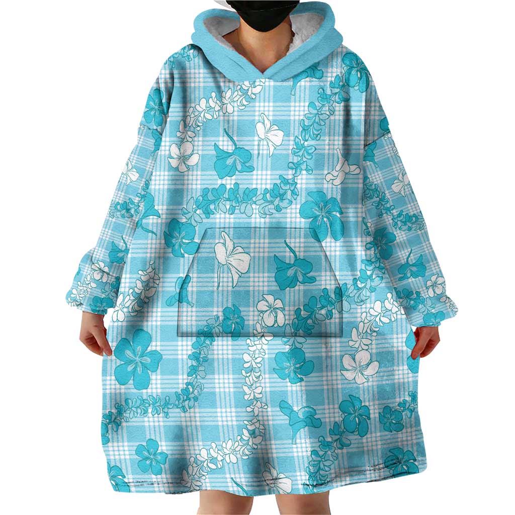 Polu Aloha Hawaii Wearable Blanket Hoodie Plumeria Lei With Palaka Motif LT14 - Polynesian Pride