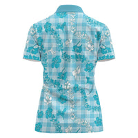 Polu Aloha Hawaii Women Polo Shirt Plumeria Lei With Palaka Motif - Polynesian Pride