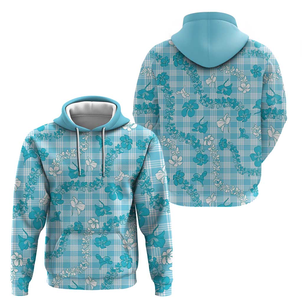 Polu Aloha Hawaii Zip Hoodie Plumeria Lei With Palaka Motif - Polynesian Pride