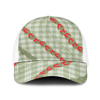 Omaomao Aloha Hawaii Baseball Net Cap Rosebud Lei With Palaka Motif - Polynesian Pride