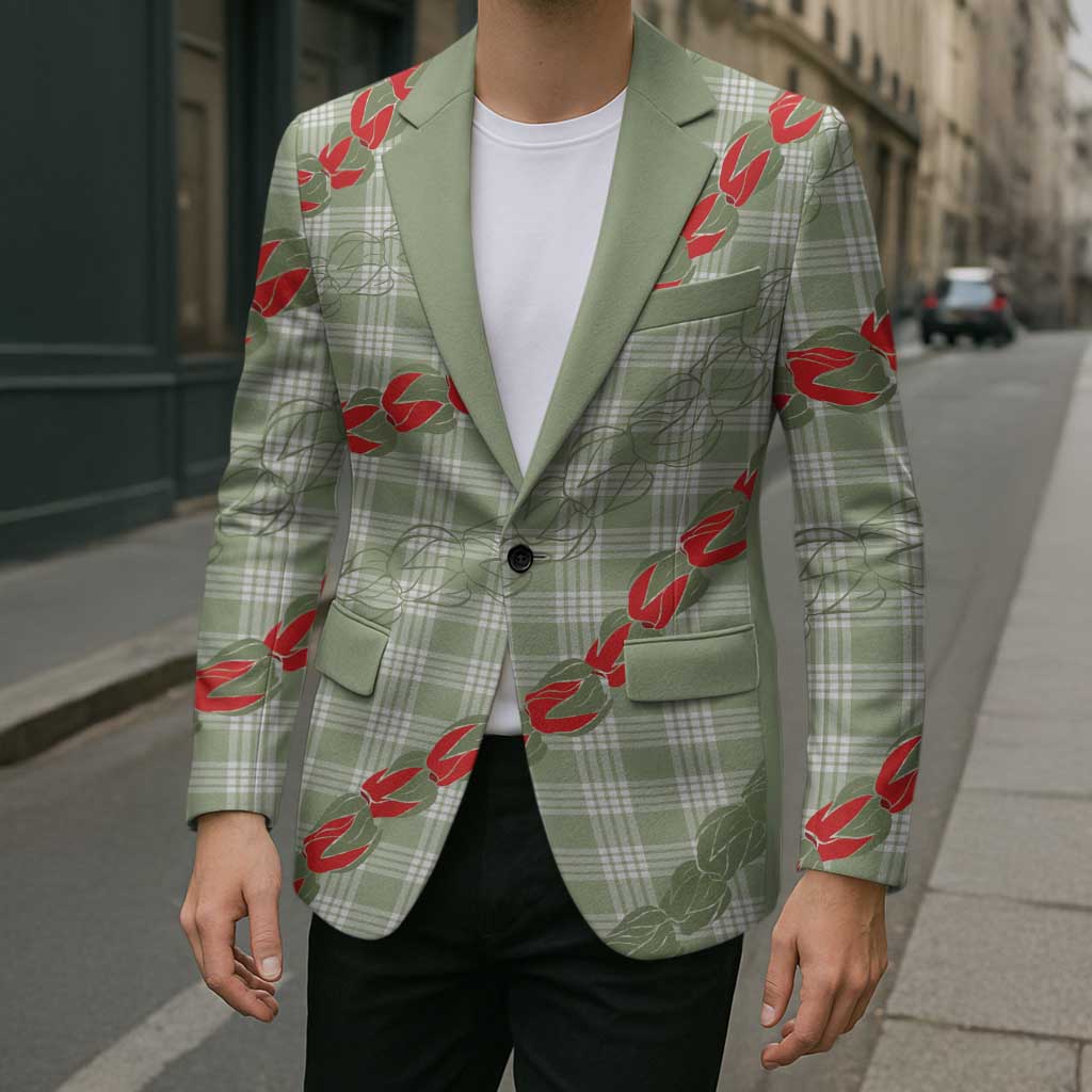 Omaomao Aloha Hawaii Blazer Rosebud Lei With Palaka Motif - Polynesian Pride