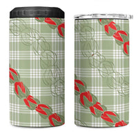 Omaomao Aloha Hawaii 4 in 1 Can Cooler Tumbler Rosebud Lei With Palaka Motif LT14 One Size: 16 oz Green - Polynesian Pride