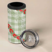 Omaomao Aloha Hawaii 4 in 1 Can Cooler Tumbler Rosebud Lei With Palaka Motif LT14 - Polynesian Pride