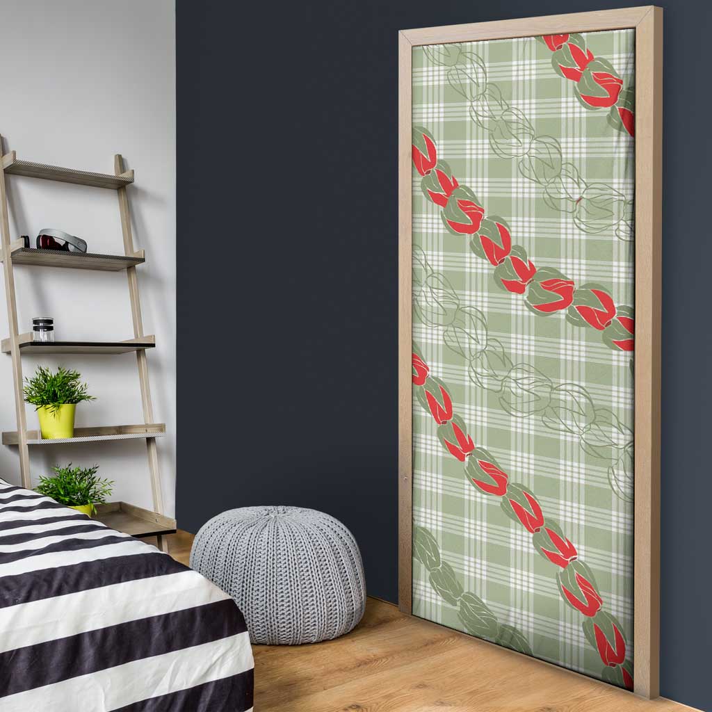 Omaomao Aloha Hawaii Door Cover Rosebud Lei With Palaka Motif - Polynesian Pride