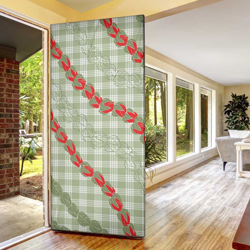 Omaomao Aloha Hawaii Door Cover Rosebud Lei With Palaka Motif - Polynesian Pride