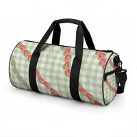 Omaomao Aloha Hawaii Duffle Bag Rosebud Lei With Palaka Motif