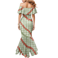 Omaomao Aloha Hawaii Family Matching Mermaid Dress and Hawaiian Shirt Rosebud Lei With Palaka Motif LT14 - Polynesian Pride