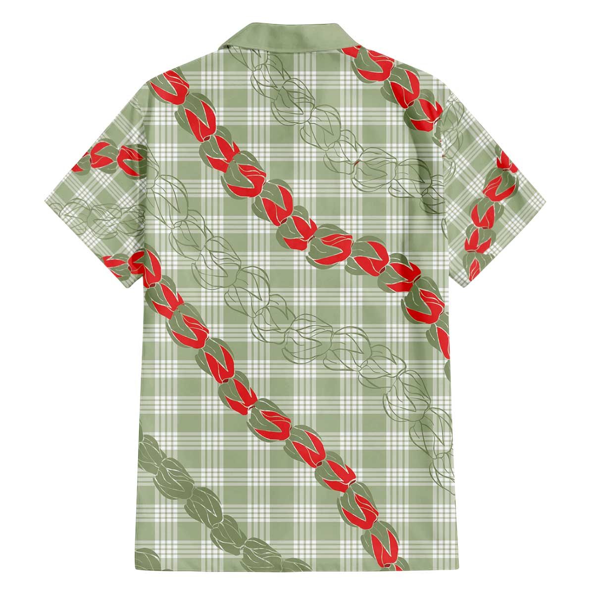Omaomao Aloha Hawaii Family Matching Off The Shoulder Long Sleeve Dress and Hawaiian Shirt Rosebud Lei With Palaka Motif LT14 - Polynesian Pride