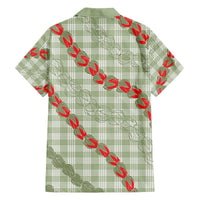 Omaomao Aloha Hawaii Family Matching Off The Shoulder Long Sleeve Dress and Hawaiian Shirt Rosebud Lei With Palaka Motif LT14 - Polynesian Pride