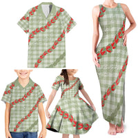 Omaomao Aloha Hawaii Family Matching Tank Maxi Dress and Hawaiian Shirt Rosebud Lei With Palaka Motif LT14 - Polynesian Pride