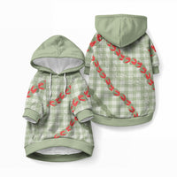 Omaomao Aloha Hawaii Pet Hoodie Rosebud Lei With Palaka Motif