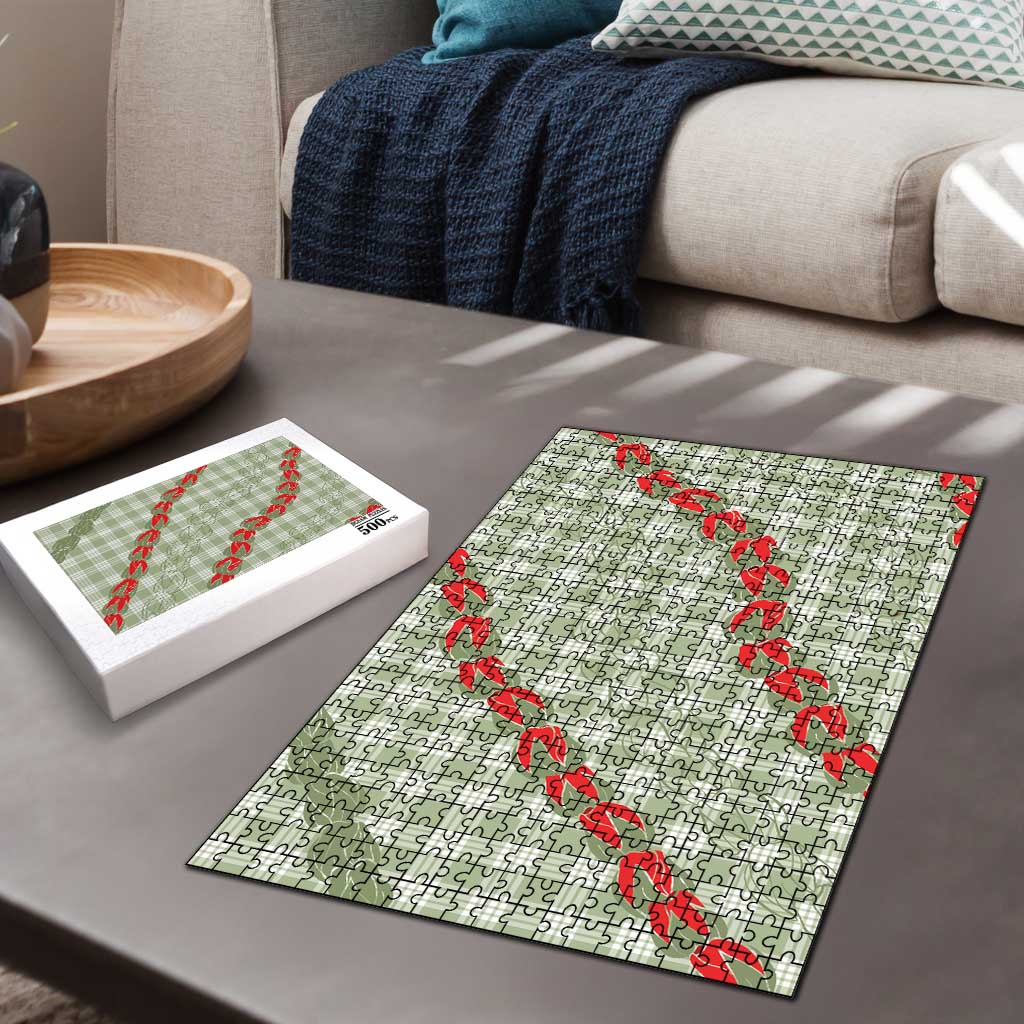 Omaomao Aloha Hawaii Puzzle Rosebud Lei With Palaka Motif - Polynesian Pride