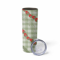Omaomao Aloha Hawaii Skinny Tumbler Rosebud Lei With Palaka Motif LT14 - Polynesian Pride