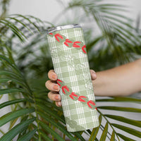Omaomao Aloha Hawaii Skinny Tumbler Rosebud Lei With Palaka Motif LT14 - Polynesian Pride
