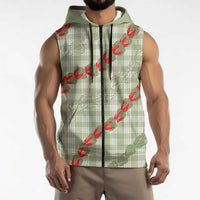 Omaomao Aloha Hawaii Sleeveless Zip Hoodie Rosebud Lei With Palaka Motif - Polynesian Pride