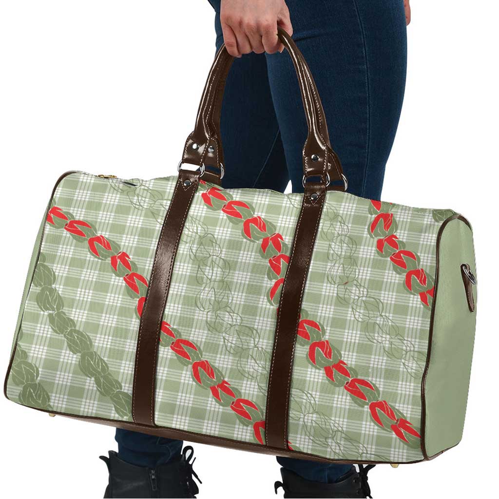 Omaomao Aloha Hawaii Travel Bag Rosebud Lei With Palaka Motif - Polynesian Pride