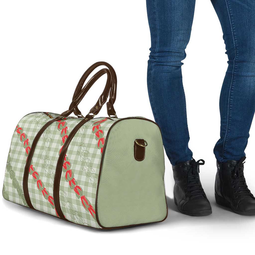 Omaomao Aloha Hawaii Travel Bag Rosebud Lei With Palaka Motif - Polynesian Pride