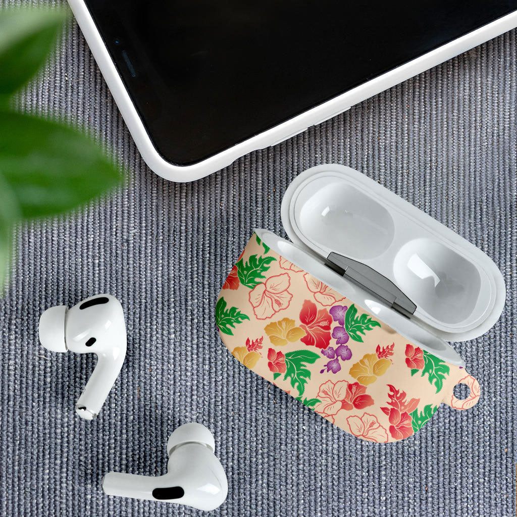 Colorful Aloha Hawaii Hibiscus Orchid Seamless AirPods Case