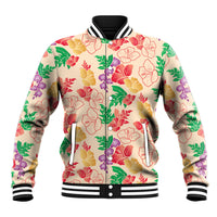 Colorful Aloha Hawaii Hibiscus Orchid Seamless Baseball Jacket