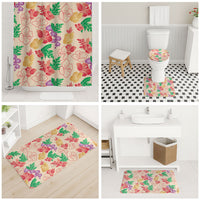 Colorful Aloha Hawaii Hibiscus Orchid Seamless Bathroom Set