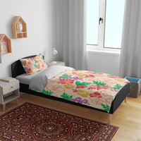 Colorful Aloha Hawaii Hibiscus Orchid Seamless Bedding Set