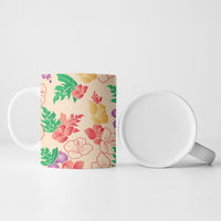 Colorful Aloha Hawaii Hibiscus Orchid Seamless Ceramic Mug