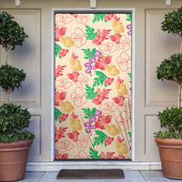 Colorful Aloha Hawaii Hibiscus Orchid Seamless Door Cover