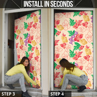 Colorful Aloha Hawaii Hibiscus Orchid Seamless Door Cover