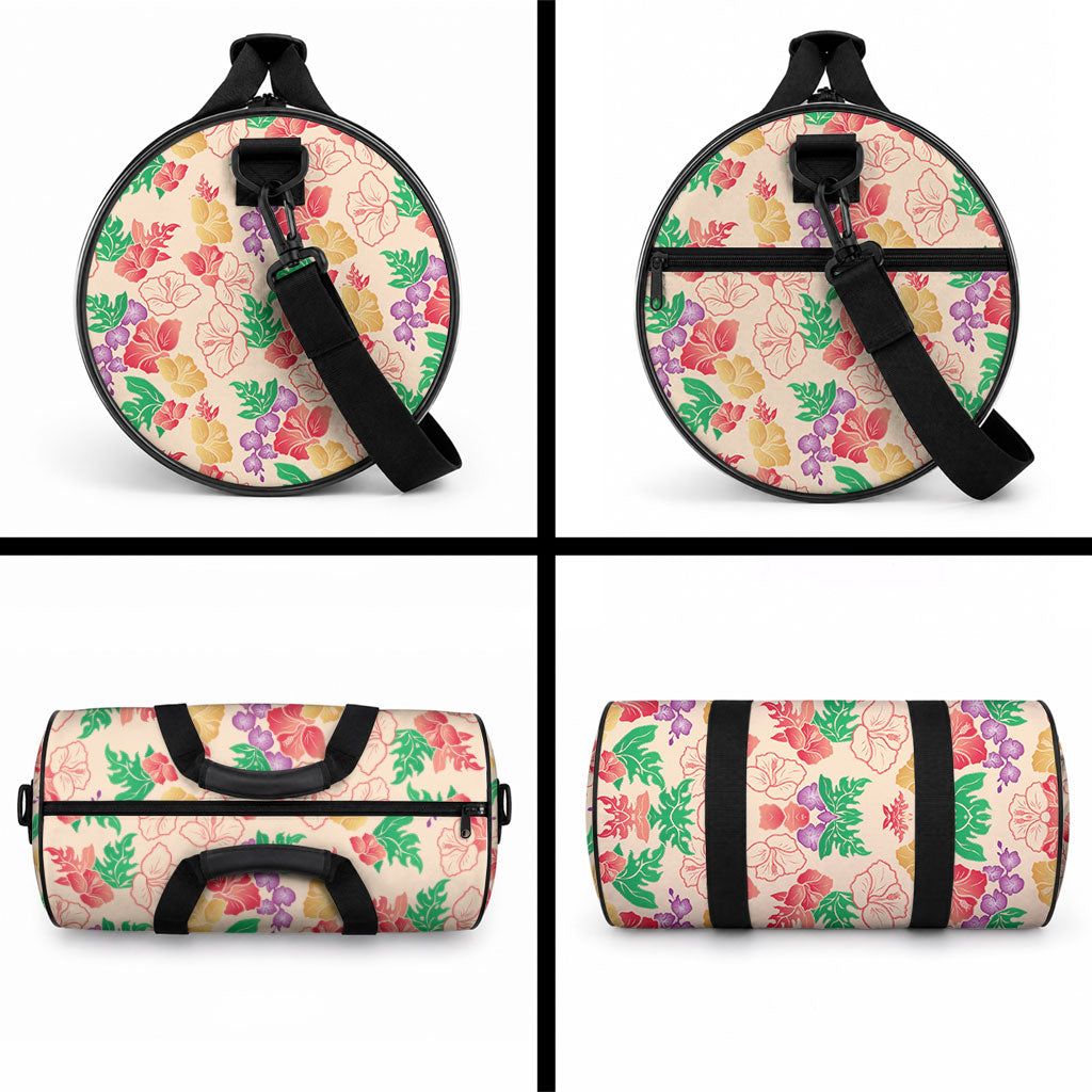 Colorful Aloha Hawaii Hibiscus Orchid Seamless Duffle Bag
