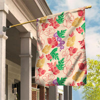 Colorful Aloha Hawaii Hibiscus Orchid Seamless Garden Flag