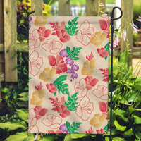 Colorful Aloha Hawaii Hibiscus Orchid Seamless Garden Flag