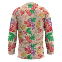 Colorful Aloha Hawaii Hibiscus Orchid Seamless Hockey Jersey