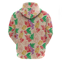 Colorful Aloha Hawaii Hibiscus Orchid Seamless Hoodie
