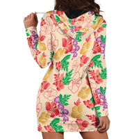 Colorful Aloha Hawaii Hibiscus Orchid Seamless Hoodie Dress