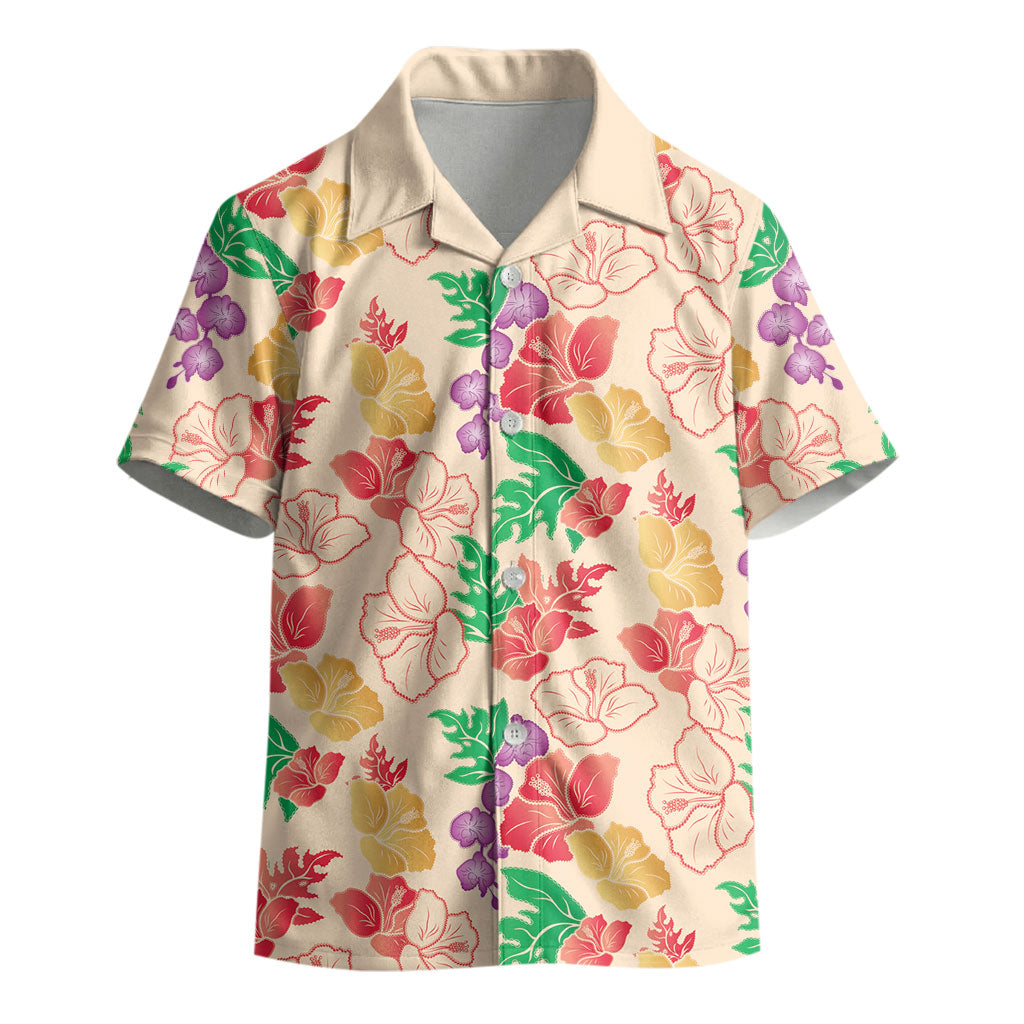Colorful Aloha Hawaii Hibiscus Orchid Seamless Kid Hawaiian Shirt