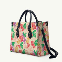 Colorful Aloha Hawaii Hibiscus Orchid Seamless Leather Bag