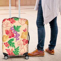 Colorful Aloha Hawaii Hibiscus Orchid Seamless Luggage Cover