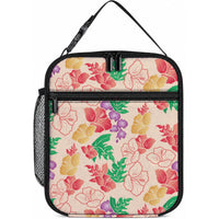 Colorful Aloha Hawaii Hibiscus Orchid Seamless Lunch Bag