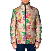 Colorful Aloha Hawaii Hibiscus Orchid Seamless Padded Jacket