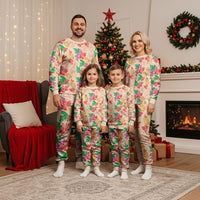 Colorful Aloha Hawaii Hibiscus Orchid Seamless Christmas Pajama Set