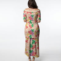Colorful Aloha Hawaii Hibiscus Orchid Seamless Puletasi
