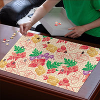 Colorful Aloha Hawaii Hibiscus Orchid Seamless Puzzle