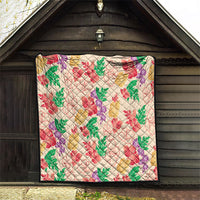 Colorful Aloha Hawaii Hibiscus Orchid Seamless Quilt