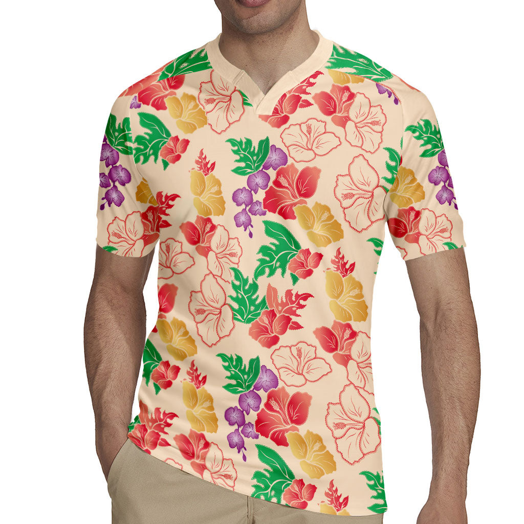 Colorful Aloha Hawaii Hibiscus Orchid Seamless Rugby Jersey