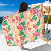 Colorful Aloha Hawaii Hibiscus Orchid Seamless Sarong