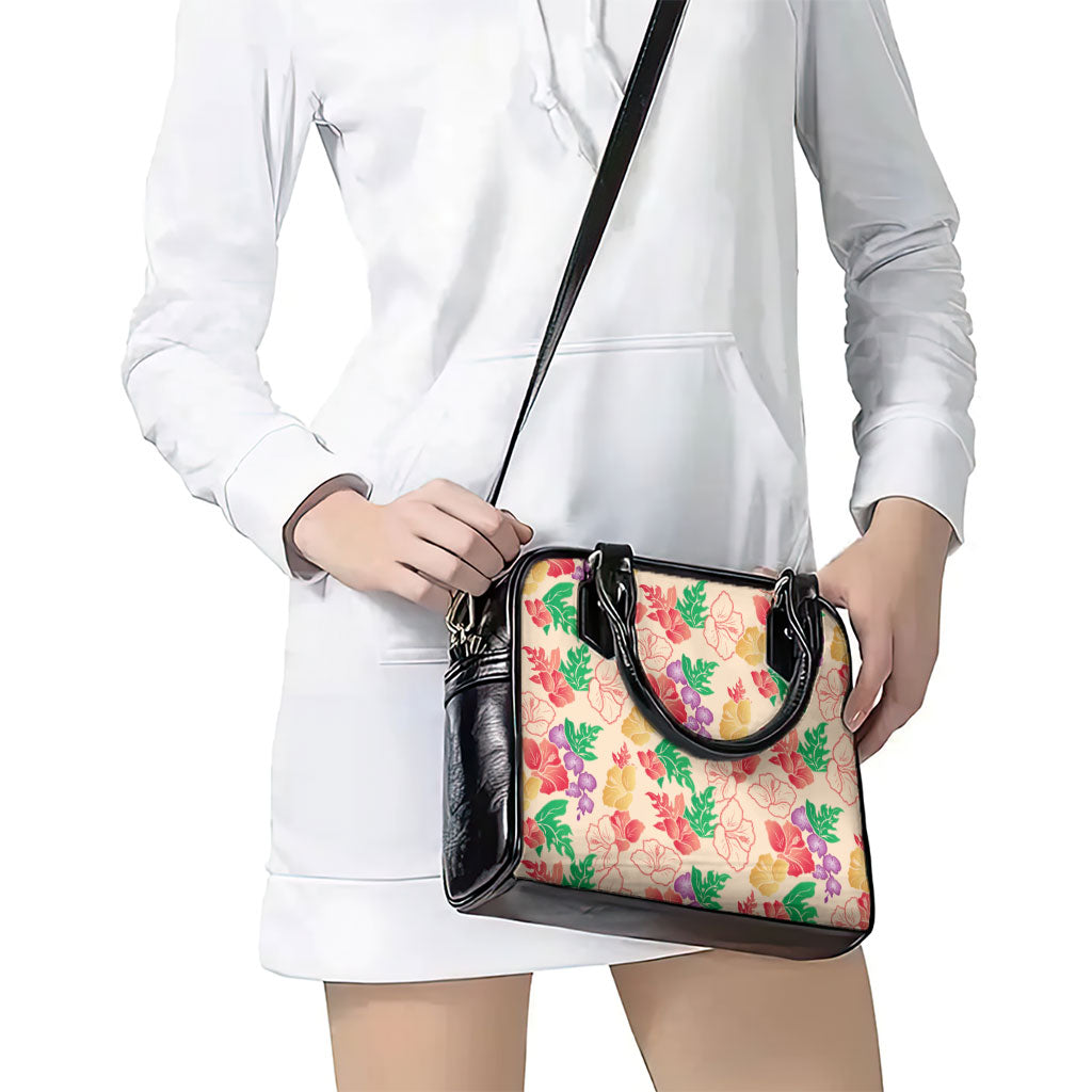 Colorful Aloha Hawaii Hibiscus Orchid Seamless Shoulder Handbag