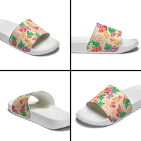 Colorful Aloha Hawaii Hibiscus Orchid Seamless Slide Sandals