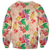 Colorful Aloha Hawaii Hibiscus Orchid Seamless Sweatshirt