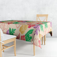 Colorful Aloha Hawaii Hibiscus Orchid Seamless Tablecloth