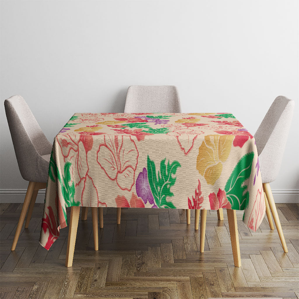 Colorful Aloha Hawaii Hibiscus Orchid Seamless Tablecloth